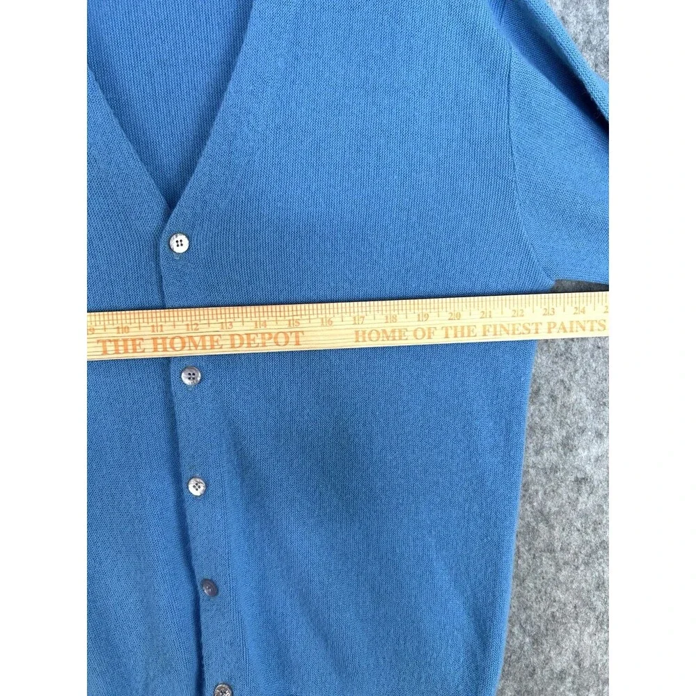 Claude By Brentwood Acrylic Blue Cardigan Sweater Grandpa Large